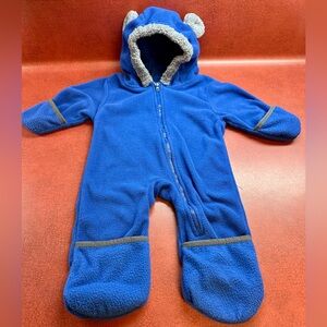 Cuddle Club Blue Fleece Footed One-Piece | 3–6 Months | Cozy & Warm